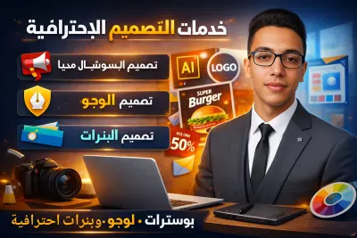 تصميم بوسترات سوشيال ميديا ولوجو وبنرات