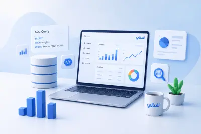 صورة العمل انشاء قاعدة بيانات لكتابة SQL Queries لقاعدة البيانات الخاص