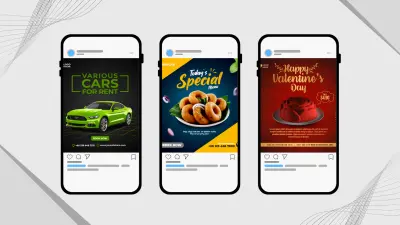تصميم ٣ بوستات سوشيال ميديا احترافية وجذابة