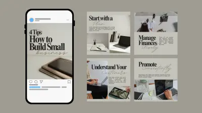 تصميم بوست كاروسيل احترافي ومتناسق (٣ سلايدات)