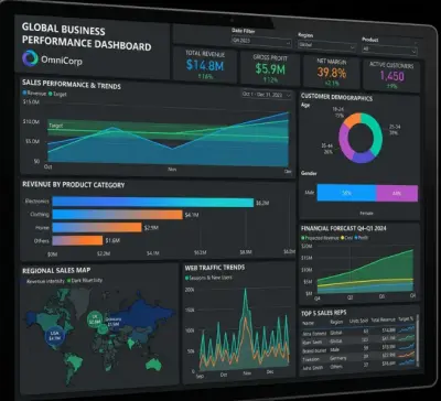 تحليل البيانات واستخراج الرؤى الإحصائية وبناء لوحات تحكم (Dashboards) احترافية