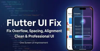 سأقوم بإصلاح مشاكل واجهة Flutter البسيطة وتحسين الواجهه