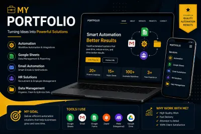 هل تبحث عن طريقة مميزة لعرض خدماتك وجذب العملاء؟ أقدّم لك تصميم Portfolio احترافي يعكس مهاراتك ويبرز أعمالك بشكل جذاب واحترافي