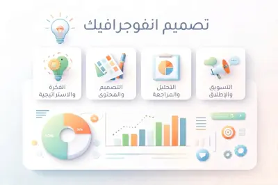 تصميم إنفوجرافيك احترافي ومبتكر يعرض بياناتك ومعلوماتك بأسلوب بصري جذاب، منظم، ومريح للعين لتوصيل رسالتك بوضوح.