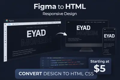 I will convert your design into responsive HTML CSS website