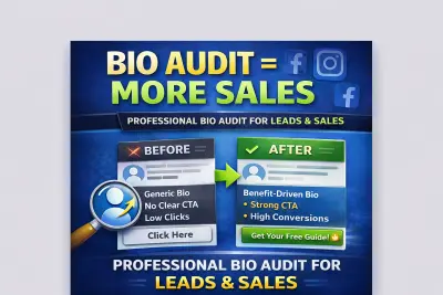 حوّل الـ Bio لحسابك أو صفحتك إلى أداة بيع فعّالة مع تحليل وتوصيات لتحسين التحويل