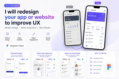 صورة العمل I will redesign your app or website UI to improve user experience