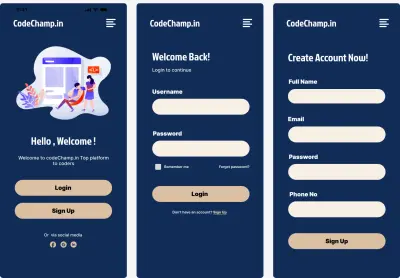تصميم واجهات تطبيقات الموبايل UI/UX احترافية (Login - Sign Up - Mobile App Design)