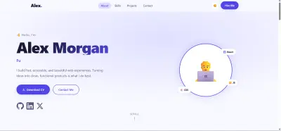 صورة العمل تصميم موقع شخصي (Portfolio) احترافي للمطورين والمستقلين