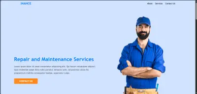 واجهة موقع خدمات صيانة منزلية (Landing Page) متجاوبة