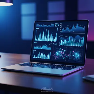 تحليل بيانات وتصميم لوحة بيانات (Dashboard) احترافية (Excel , Power BI)