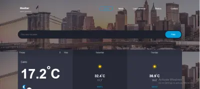 تصميم وتطوير موقع طقس احترافي Weather Forecast Website متوافق مع جميع الأجهز