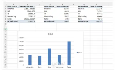 استخدام Pivot Table والرد علي الاسئلة من خلال الداتا