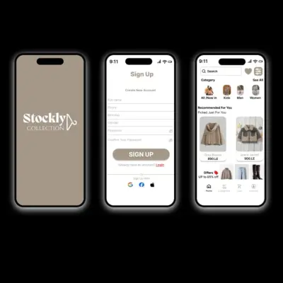 تصميم واجهات تطبيقات موبايل احترافية (3 شاشات) باستخدام Figma.