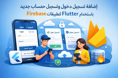 شاشات تسجيل دخول وتسجيل حساب جديد باستخدام Firebase لتطبيقات Flutter