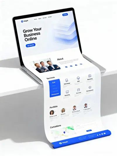 تصميم وتطوير Landing Page احترافية ومتجاوبة باستخدام HTML CSS JavaScript