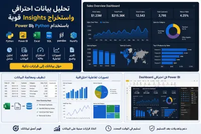 تحليل بياناتك وبناء Dashboard احترافي باستخدام Power BI وPython
