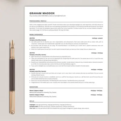 تصميم سيره ذاتيه احترافيه بنظام ATS