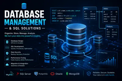 بناء وتنظيم قواعد البيانات للمواقع (Database Management System)