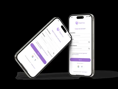 تصميم شاشتي Login و Sign Up لتطبيق موبايل على Figma