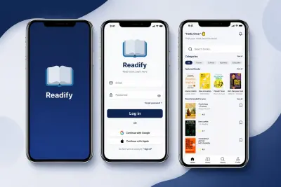 تصميم شاشة واحدة لتطبيق قراءة الكتب الالكترونية بشكل احترافي