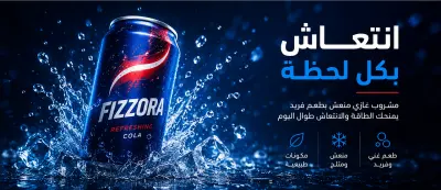 سأقوم بتصميم بنر إعلاني احترافي واحد لشركات المشروبات الغازية أو المنتجات التجارية مقابل 5 دولار
