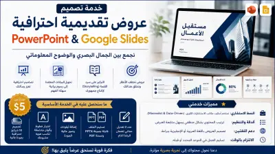 خدمة تصميم عروض PowerPoint و Google Slides احترافية تجمع بين الجمال البصري والوضوح المعلوماتي