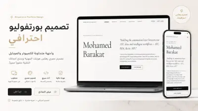 تصميم موقع بورتفوليو احترافي وعصري متجاوب مع جميع الأجهزة