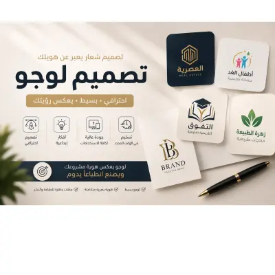 تصميم لوجو احترافي وبسيط لجميع الأنشطة التجارية