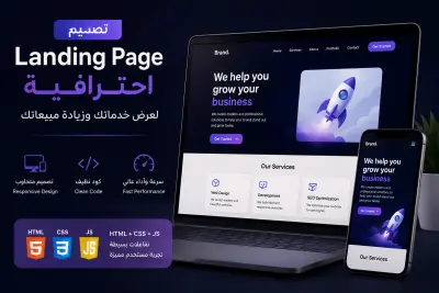 تصميم Landing Page عصرية وسريعة لعرض خدماتك بشكل احترافي
