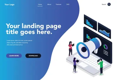 تصميم وتطوير صفحة هبوط (Landing Page) احترافية ومتجاوبة