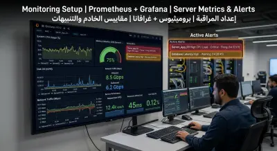 سأقوم بإعداد نظام مراقبة احترافي للسيرفرات والتطبيقات باستخدام Prometheus وGrafana