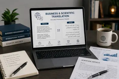 ترجمة احترافية للنصوص التجارية والعلمية بدقة عالية