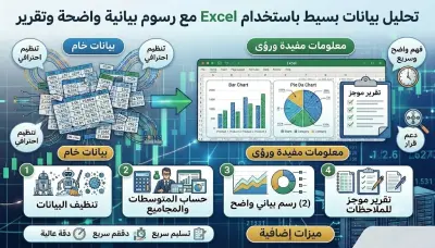 تحليل بيانات بسيط باستخدام Excel مع رسوم بيانية واضحة وتقرير