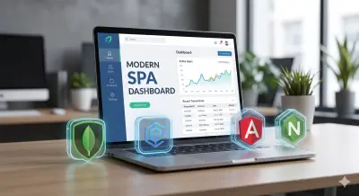 تطوير موقع صفحة واحدة (SPA) يشمل 3 أقسام ديناميكية بتقنية MEAN Stack.