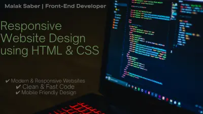 سأقوم بتصميم موقع احترافي سريع ومتجاوب باستخدام HTML و CSS