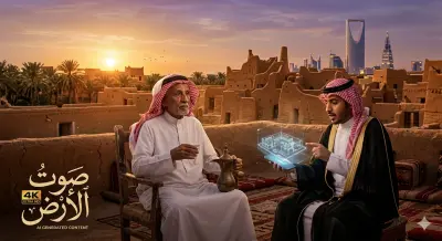 تصميم فيديو سينمائي AI باللهجة السعودية مع تعليق صوتي