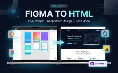 سأحول تصميم Figma أو Adobe XD أو PSD إلى موقع احترافي متجاوب باستخدام HTML CSS Bootstrap وJavaScript