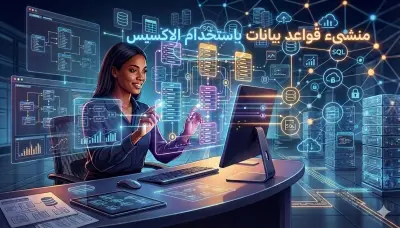 تصميم و إنشاء قاعدة بيانات من جدول 10 حقول ونموذج إدخال واستعلام وتقرير دون إدخال بيانات باستخدام الآكسيس