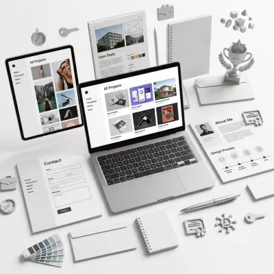 تصميم Portfolio احترافي لعرض أعمالك ومشاريعك 4 صفحات علي كانفا