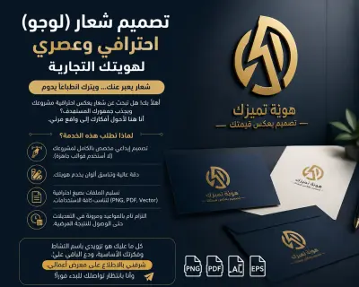 تصميم شعار (لوجو) احترافي وعصري لهويتك التجارية