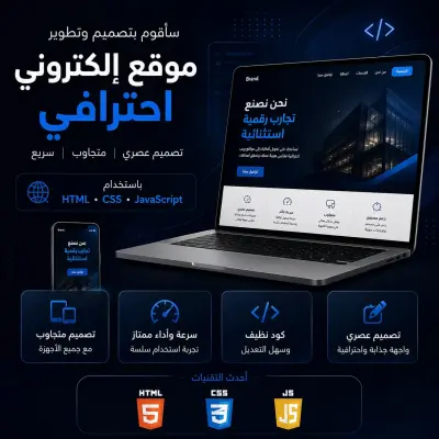 سأقوم بتصميم وتطوير موقع إلكتروني احترافي ومتجاوب