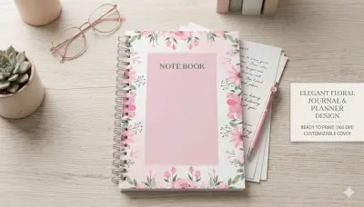 تصميم غلاف ومحتوى دفاتر (Note Books) ومخططات (Planners) جاهزة للطباعة