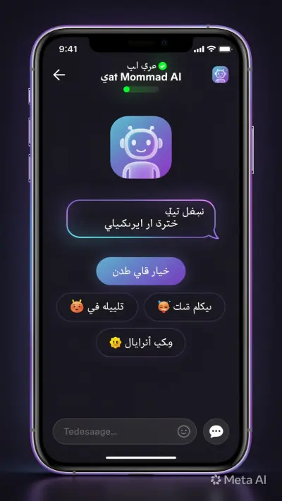 قالب بوت ذكي AI احترافي - واجهة موبايل HTML جاهزة للبيع + ردود تلقائية