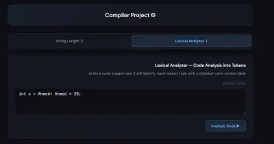 Compiler Web Application Developer | Lexical Analyzer & CFG Parsing System