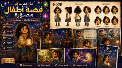 سأحول فكرتك إلى كتاب أطفال مصور بشخصيات متناسقة ورسومات ساحرة