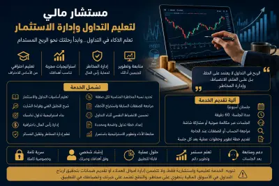 مستشار مالي لتعليم التداول وإدارة رأس المال وإدارة المخاطر
