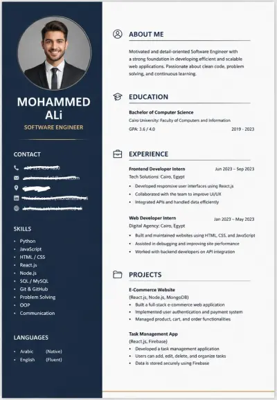 انشاء CV احترافي ومميز