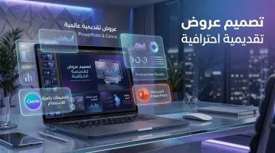 تصميم عرض تقديمي احترافي وجذاب PowerPoint أو Canva