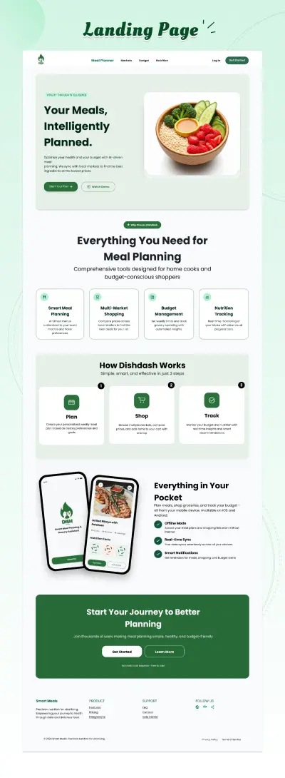 تصميم صفحة رئيسية ( Landing page ) و تطبيق موبايل باستخدام فيجما
